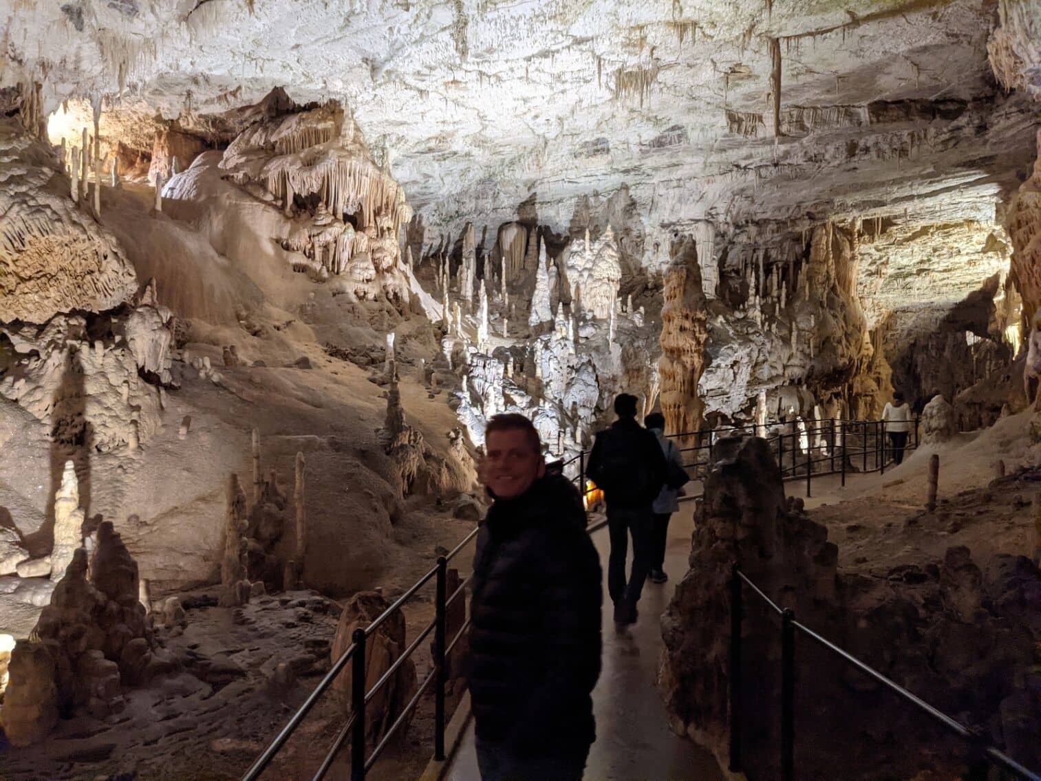 Stalactieten in de route door de Grotten van Postojna