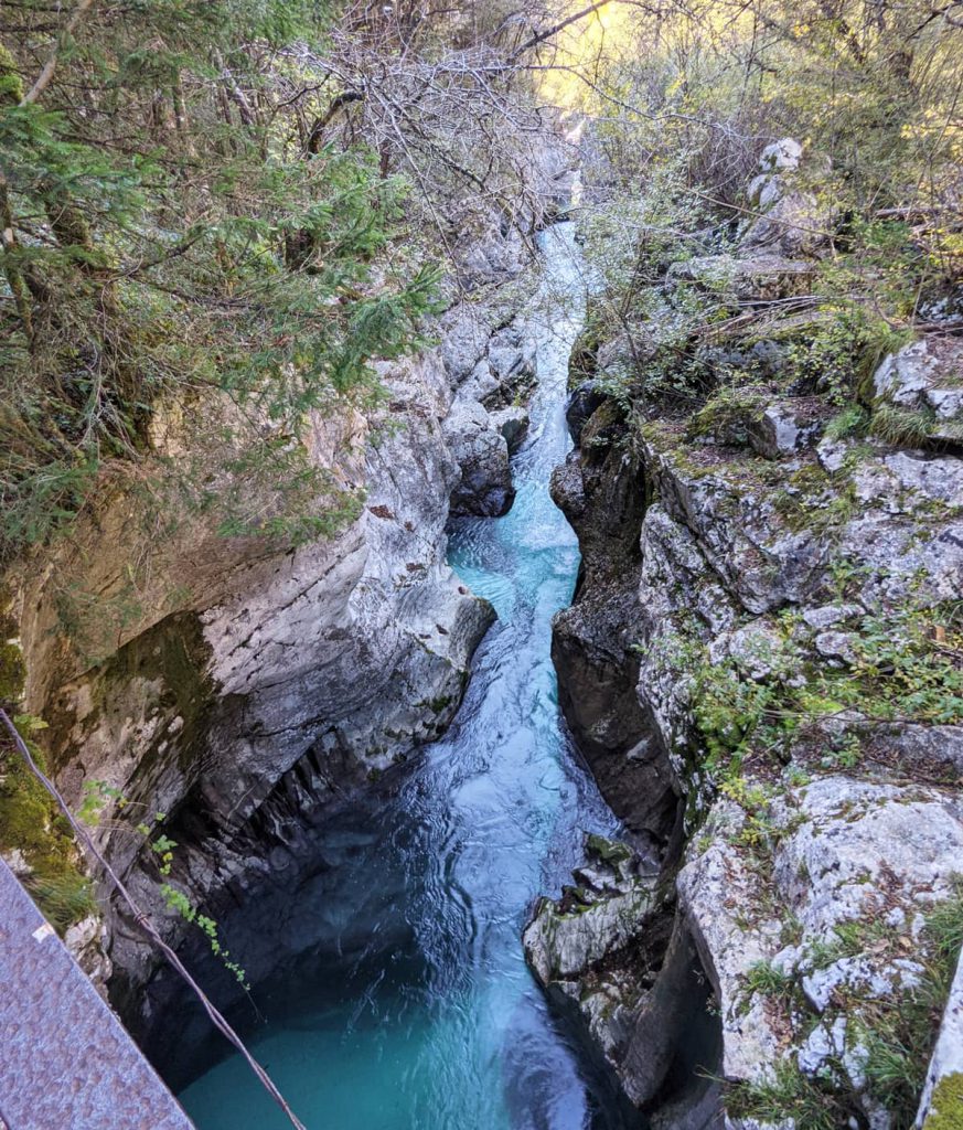 gorge de la Soča vue d’un pont